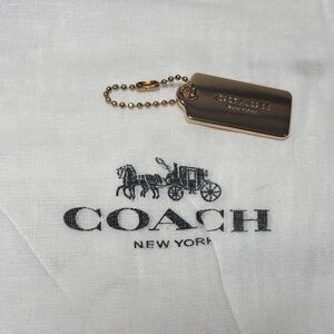 Coach Gold Hang Tag w/ branded chain comes with Dusty